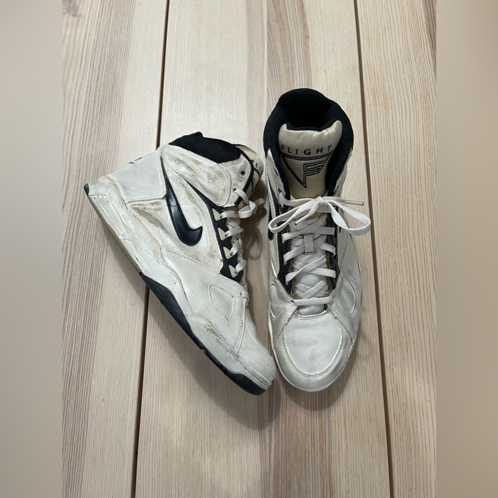 Vintage 1991 Nike Air Flight “Sabre” Coffee Dyed Shoes Size 14